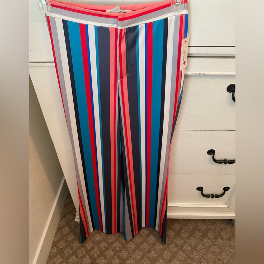 Striped dress pants with little flare